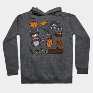 Badger In Autumn Pattern Digital Illustration Hoodie